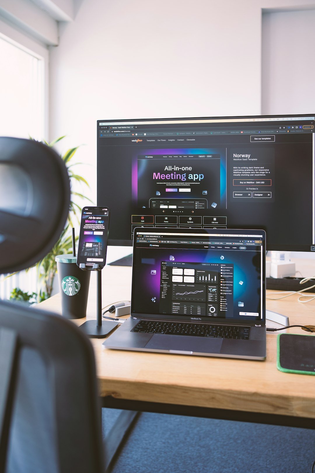 Services Introducing the exceptional design of the Norway Webflow app template, where you can create a visually stunning user experience with its eye-catching dark theme and captivating gradients. Ajourney of digital marvels, symphony of design and technology, crafted with devotion in the realm of Webflow. This is a showcase for one of our Websites templates named #Norway, build in Webflow, sits beautifuly in cross-devices such as Macbook, iPhone, 4K Lg Monitor.